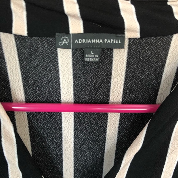 ADRIANNA PAPELL Striped Blouse. Large. - Picture 3 of 6